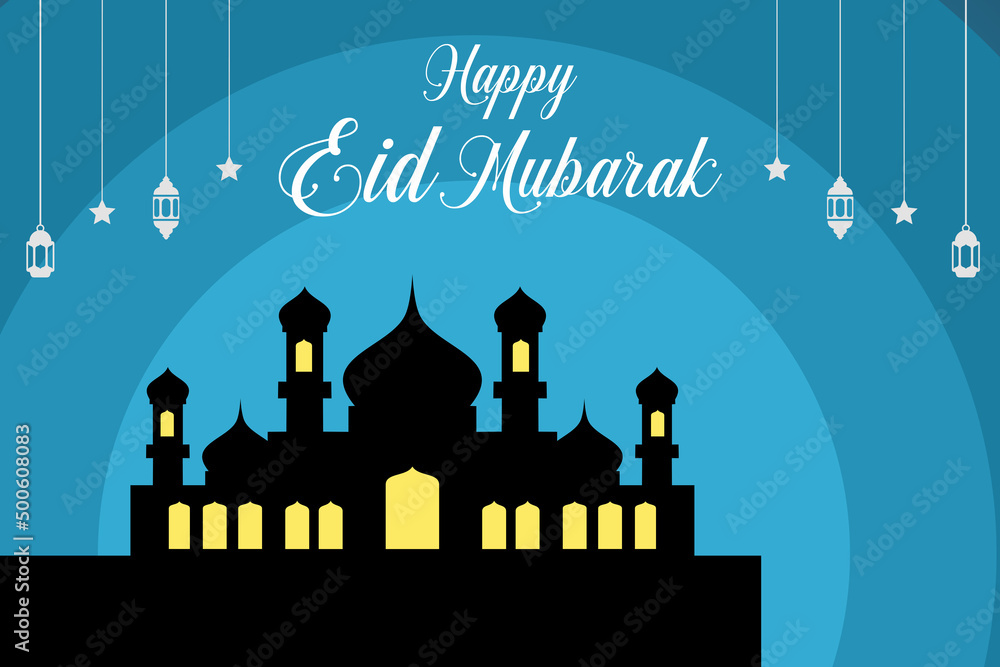 Happy eid mubarak greeting card