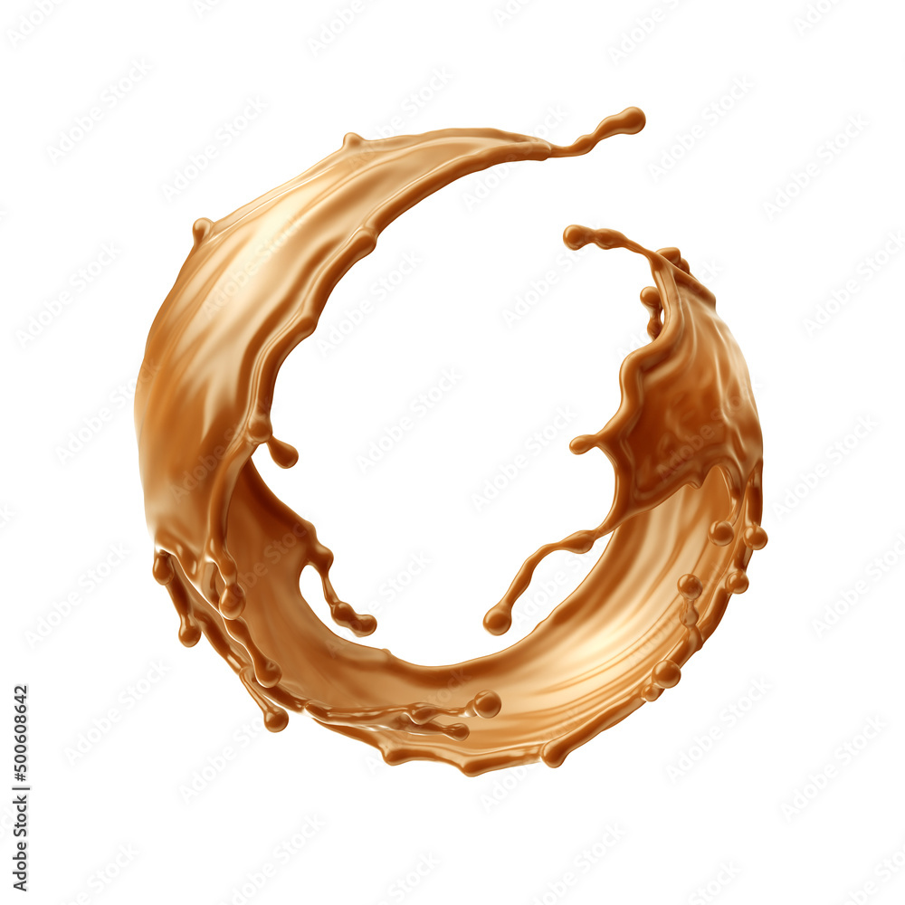3d render, round shape liquid caramel splash, toffee or nougat cooking ingredient, splashing maple syrup. Clip art isolated on white background. 3d render, round shape liquid caramel splash, toffee or nougat cooking ingredient, splashing maple syrup. Clip art isolated on white background.