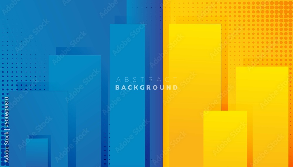 Fototapeta premium Abstract background modern design with blue and yellow colour background pattern cube style 