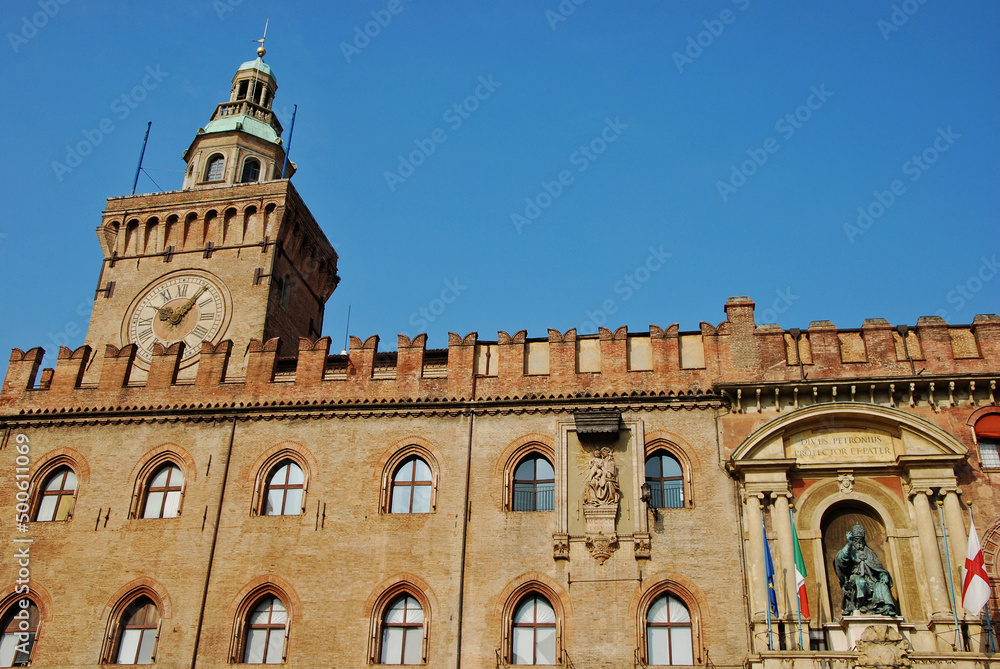 Il Palazzo d'Accursio a Bologna, Italia.