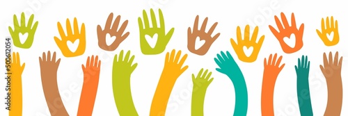 Vector illustration of a hand and a heart