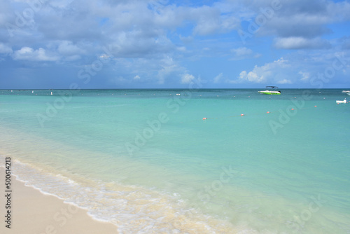 Waves Gently Lapping the Shore of Palm Beach Aruba