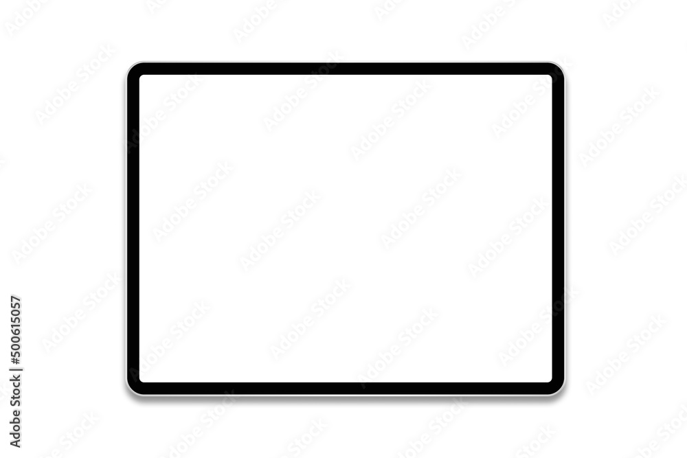 Tablet pc with empty white screen isolated on white background Tablet pc with empty white screen isolated on white background
