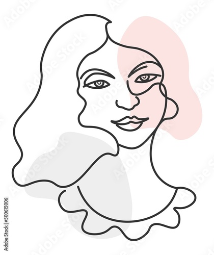 Elegant woman portrait sketch  minimalist drawing