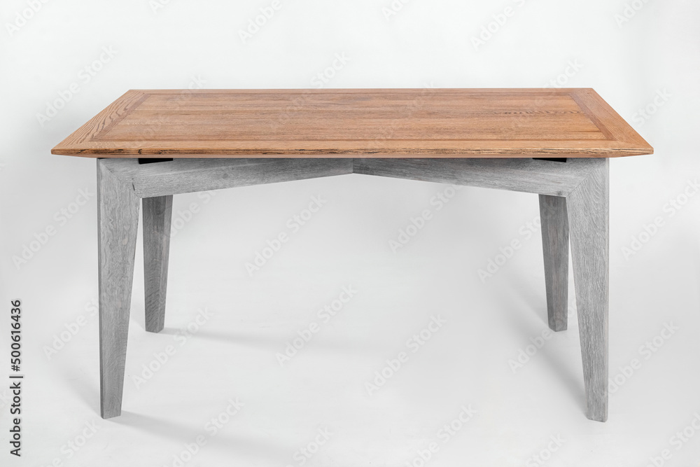 handmade wooden table on a white background with all the details handmade wooden table on a white background with all the details