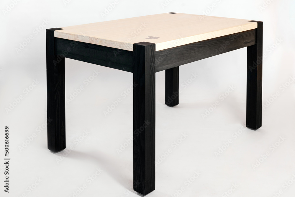 handmade wooden table on a white background with all the details handmade wooden table on a white background with all the details