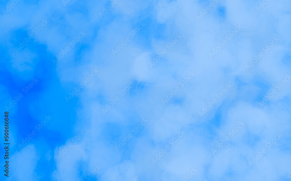 blue watercolor background with clouds