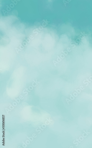 blue watercolor background with clouds