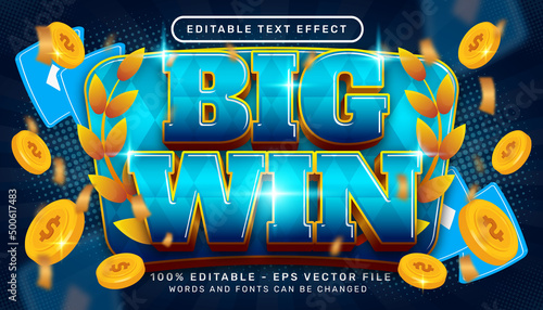 big win 3d text effect and editable text effect