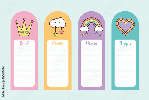 Colorful and cute book tabs