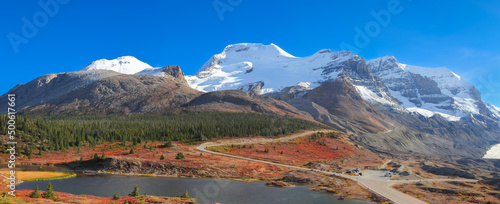 Mont Athabasca landscape at Icefields parkway in Banff national park, Canada. photo