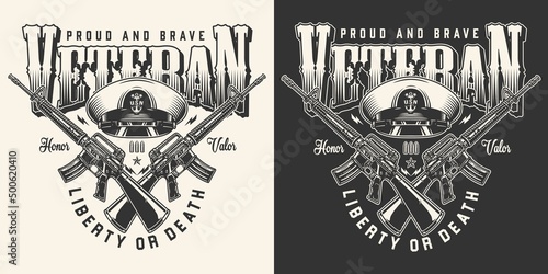 Veteran NAVY monochrome poster vintage