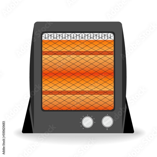 Air heater infrared orange glow Heating ventilation and air conditioning Vector illustration isolated