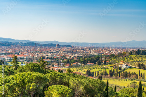 Fotografiet florence, panorama, tuscany, scenic view, settignano, fiesole, italy, florentine