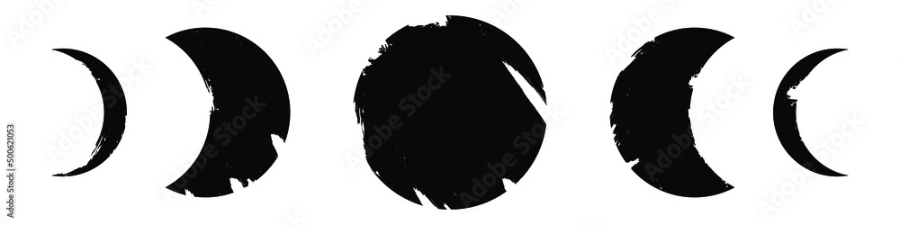 Moon phases flat icon vector illustration isolated on white background ...