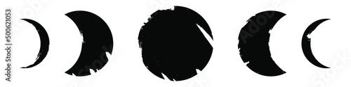 Moon phases flat icon vector illustration isolated on white background.