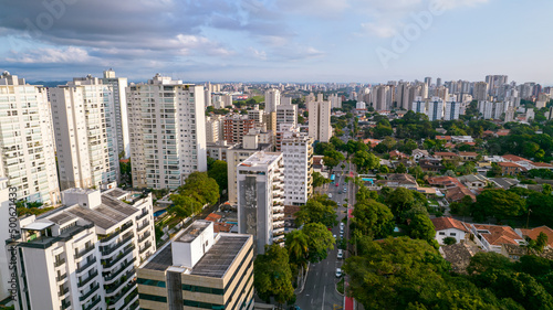 Aerial view of Sao Jose dos Campos  Sao Paulo  Brazil. skyscrapers in the background
