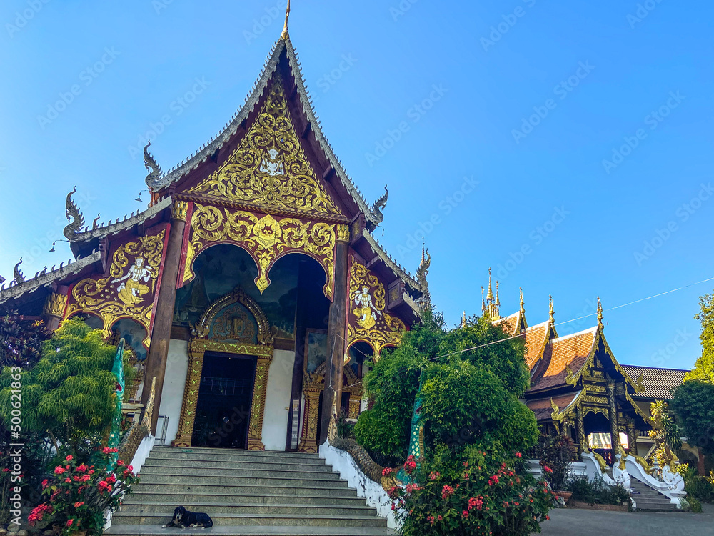 Naklejka premium Temple in Mae Hong Son in Thailand