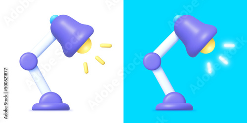 Modern table lamp neon, great design for any purposes. 3d render realistic vector icon. Trendy realistic illustration with red table lamp neon on white background. 3d style vector illustration