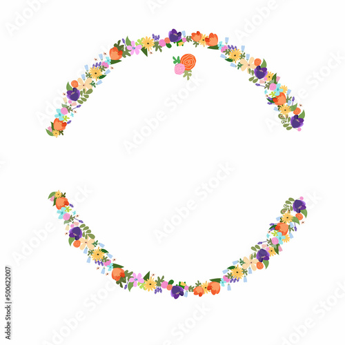 Vector illustration with floral wreath