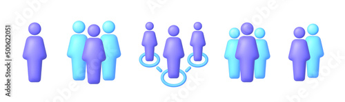 Global social network. 3d vector people character illustration. Social media set design. 3d illustration with network. Vector illustration design