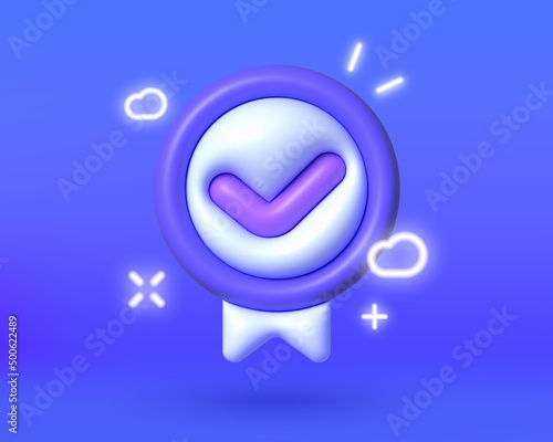 3d check mark set 3d for web design. Neon Shield check mark icon. Vector design. Isolated background. 3d vector. Checkmark right vector icon. Tick icon. Isolated icon set