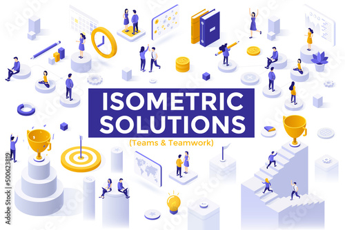 Vector Isometric Business Concept Template