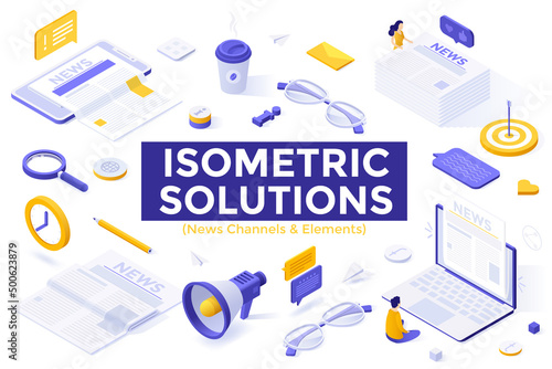 Vector Isometric Business Concept Template