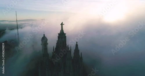 Bird-eye view of Tibidabo Mountain. Best Historical European Travelling Location