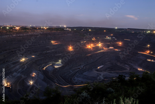 Extraction of iron ore by an open method in the quarries of Krivoy Rog Ukraine.
