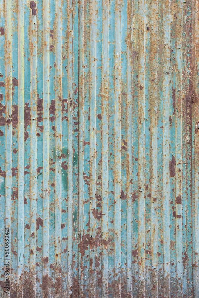 Old Rusty Metal Door Painted turquoise