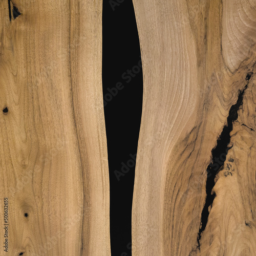 black epoxy resin panel with walnut, texture for design, source, template photo