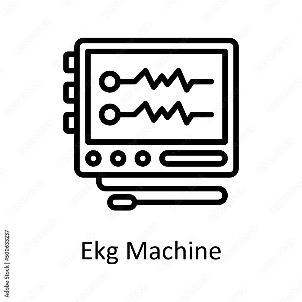 Ekg Machine vector outline icon for web isolated on white background EPS 10 file Ekg Machine vector outline icon for web isolated on white background EPS 10 file