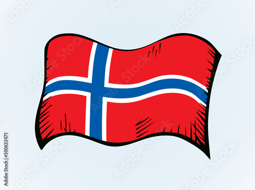 Flag of Norway. Vector drawing icon