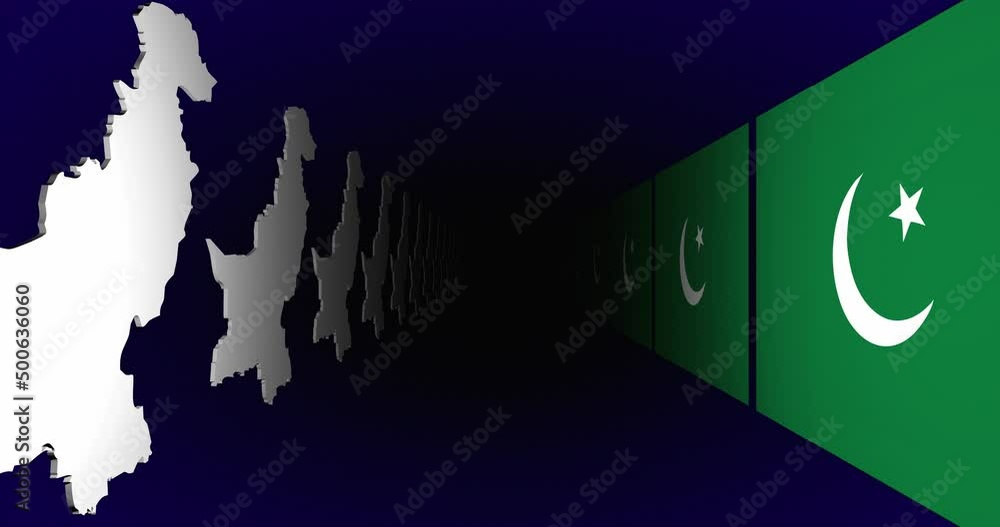 Pakistan Flag Map 4K Country Looping Background 3d Animation Stock ...