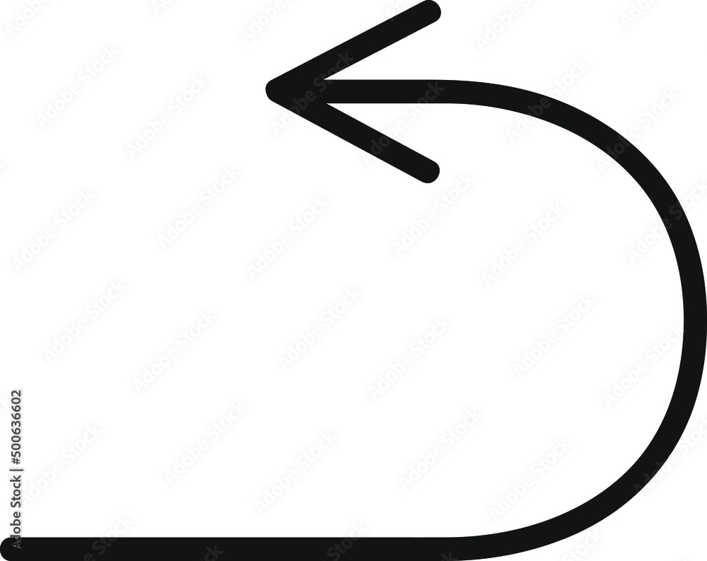 Vector icon of cancelling action; The editable illustration of return, undo, abolition, back Vector icon of cancelling action; The editable illustration of return, undo, abolition, back