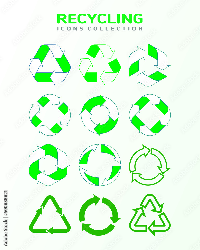Obraz premium recycling symbol set recycle icons