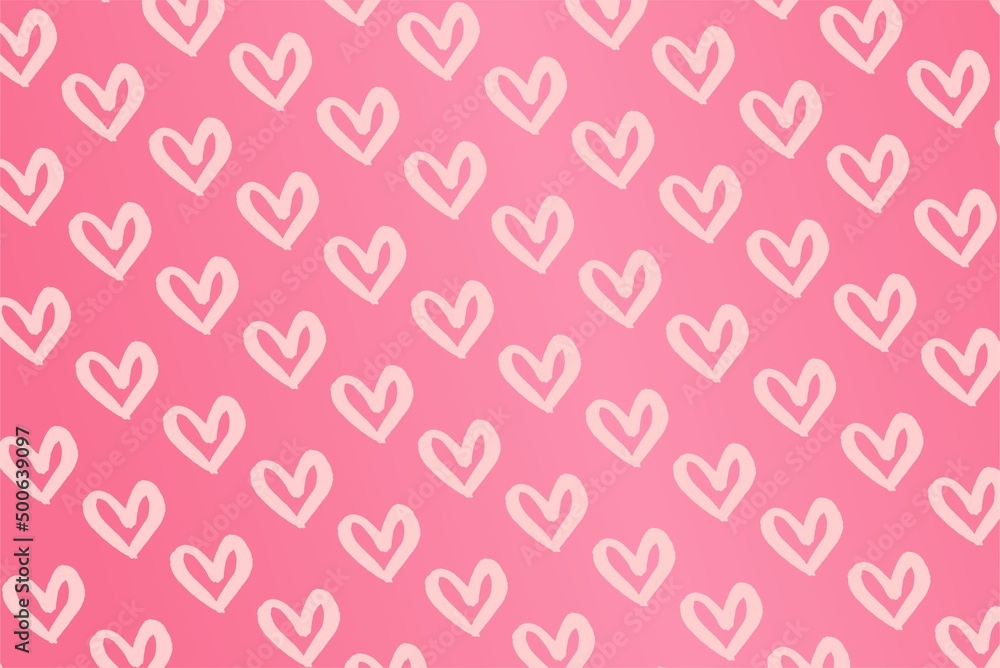 pink background with drawn hearts