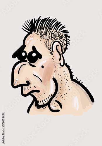 Funny caricature face vector illustration
