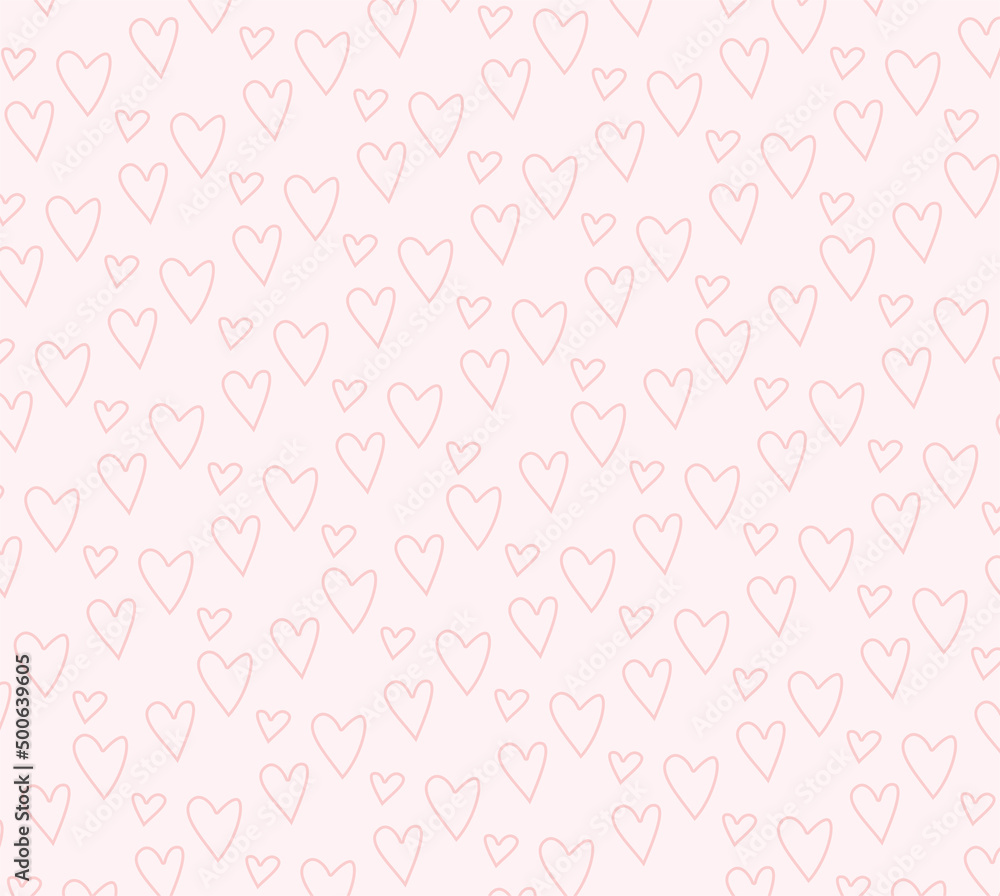 light pink background with hearts doodles wallpaper