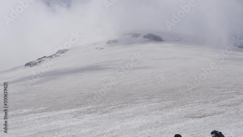 Crater glacier jamapa of Pico de Orizaba volcano in Mexico photo