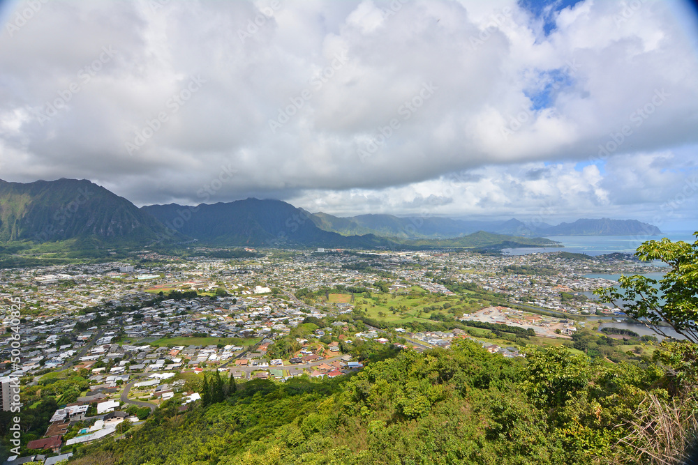 View overlooking the city of Kaneohe
