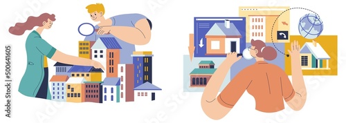 People looking for apartment or house to buy rent