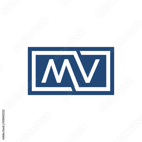 creative simple logo design letter MV