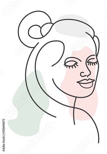 Abstract portrait of woman with ponytail hairstyle