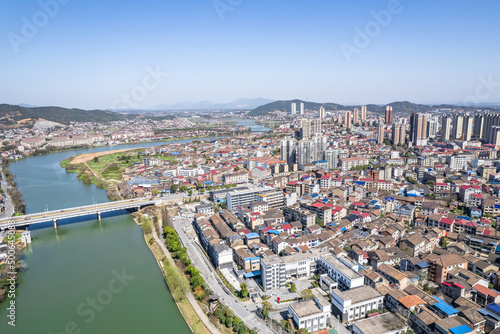 Aerial scenery of Liling city  Hunan  China