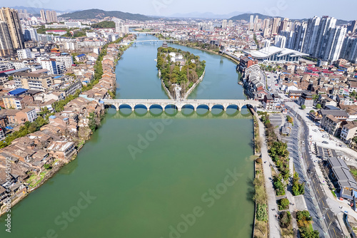 Photography Aerial scenery of Liling city, Hunan, China