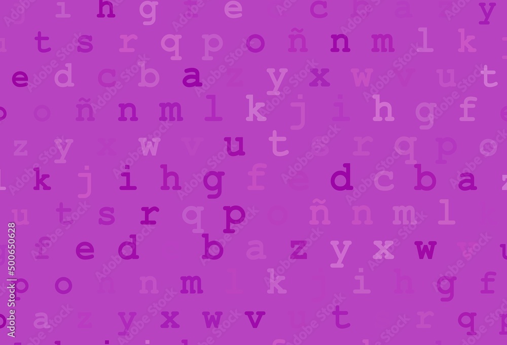 Light purple vector pattern with ABC symbols. Light purple vector pattern with ABC symbols.