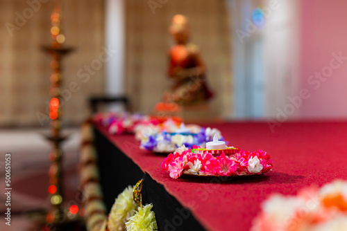 South Indian Tamil Hindu temple interiors and decorations 