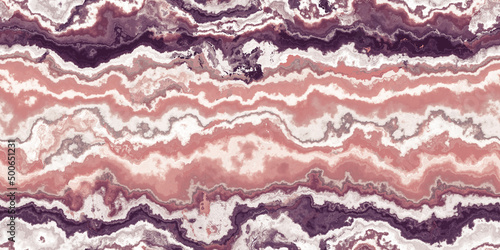 Seamless agate gem stone background texture. A beautiful tileable cut mineral marble pattern horizontal slice in boho vintage peach and pink.  A high resolution abstract crystal 3D rendering backdrop. photo